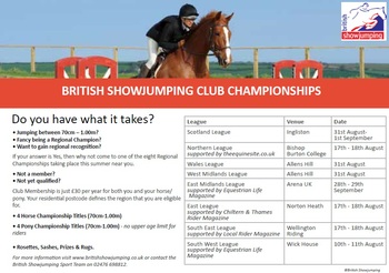 The 2013 British Showjumping Club Championships at Norton Heath, Essex!